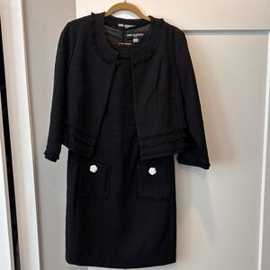 Chic Black Jacket and Dress Set
